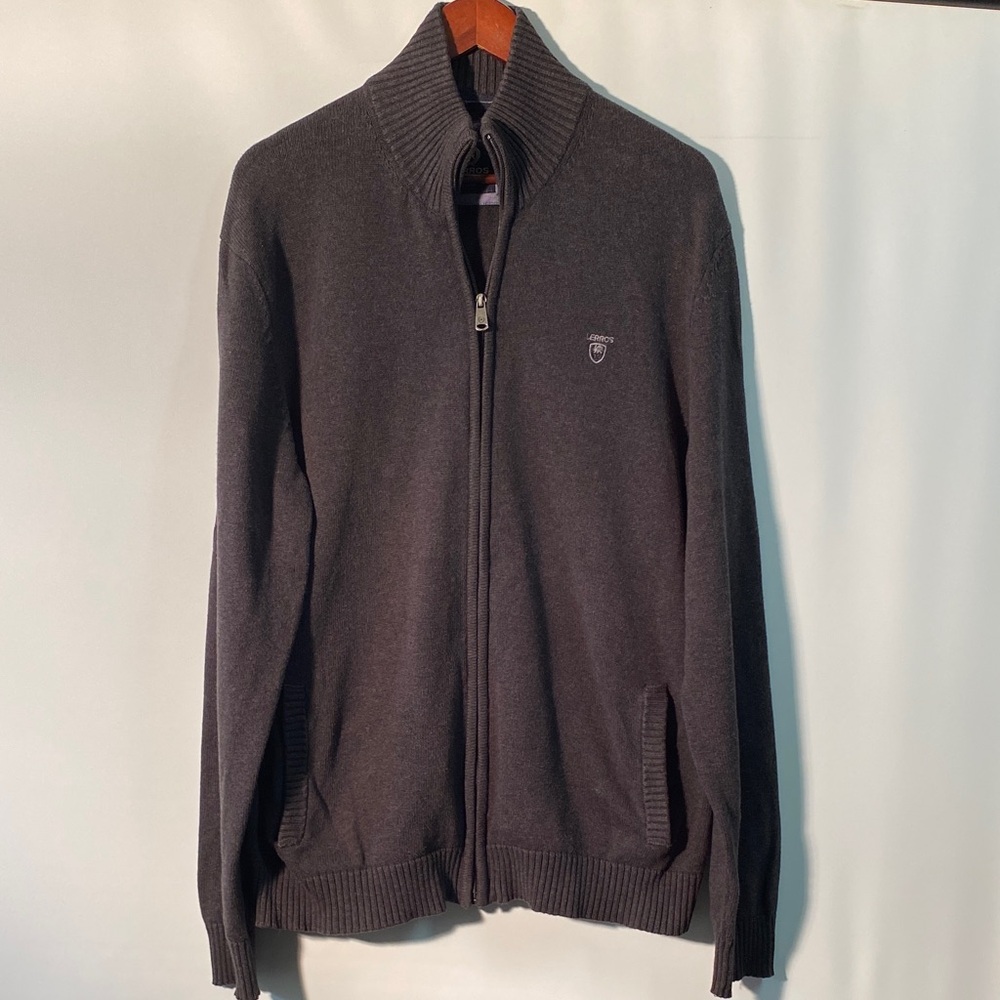 Lerros Men's Dark Gray Zip-Up Sweater